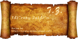 Töreky Zalán névjegykártya